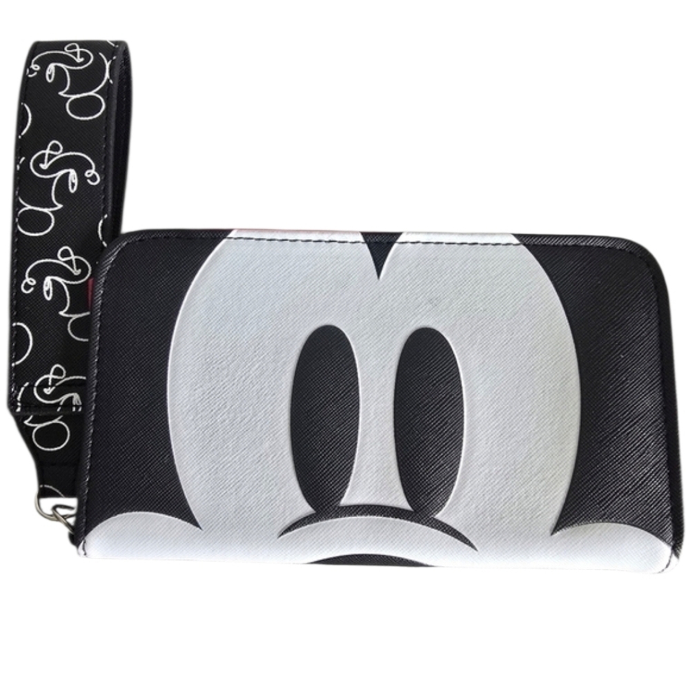 Disney Mickey Mouse Cell Phone Wallet Wristlet Case Black White Red